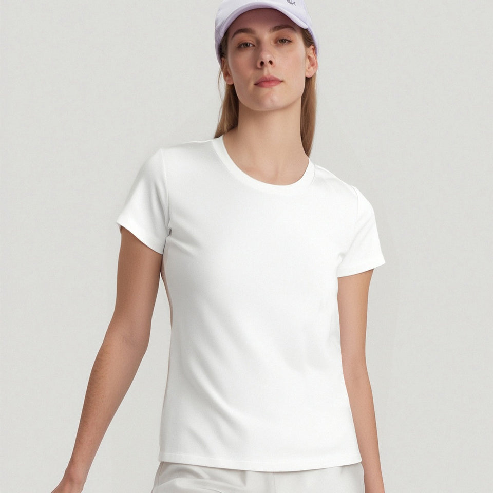 Women's Round-Neck Short-Sleeved T-Shirt Printed in USA|200GSM Cotton DTF